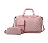 TIEZHICHESHI Oxford cloth large-capacity fitness bag dry-wet separation expandable travel bag-sweet powder