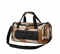 TIEZHICHESHI Oxford cloth solid color wear-resistant travel bag outdoor travel large-capacity luggage-camouflage brown