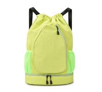 TIEZHICHESHI Oxford cloth sports training bag solid color drawable rope crossbody bag-green