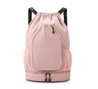 TIEZHICHESHI Oxford cloth sports training bag solid color drawable rope crossbody bag-pink