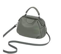 TIEZHICHESHI Simple and exquisite leather small round bag lady's bill of lading shoulder crossbody bag-almond green