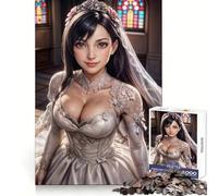 Tifa Lockhart Wedding Jigsaw Puzzles 1000 Pieces for Teenagers Strong Logic Toy Home Activity Clear Edge Cherished Gift (38x52cm)