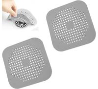 tifanso 2 pcs Silicone Drain Protector with Sucker Sink Strainer Shower Drain Cover Hair Catcher For Shower Drain Strainer Plug Trap Filter for Bathroom (2*Grey)