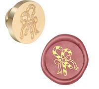 TIFDANNA Christmas Wax Seal Stamp Head Christmas Candy Cane Sealing Wax Stamp Heads Only No Handle 25mm Vintage Replacement for Envelopes Cards Invitations Wedding Halloween Xmas New Year Party