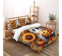 TIFFAN Autumn Ghost_2 3 Pcs Bedding Bed Set Halloween Cartoon Dark Fantasy 3D Printed King Size Men Zipper Closure With Sheet Pillowcases Double(200x200cm)