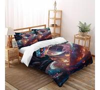 TIFFAN Crystal Snake 3 Pcs Bedding Bed Set Animal Fantastic Animals 3D Printed King Size for Kids Soft Microfiber With Sheet Pillowcases Double（200x200cm）