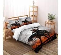 TIFFAN Knight on Horse 3 Pcs Bed Cover Animal Cartoon Animal 3D Printed King Size Teen Soft Microfiber With Sheet Pillowcases Super King（260x220cm）