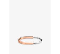 Tiffany & Co Mens Tiffany & Co Lock 18ct Rose and White-Gold Bangle Bracelet Rose Gold S