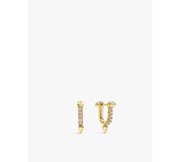Tiffany & Co Tiffany & Co Titan By Pharrell Williams Titan Small 18ct Yellow-Gold and 0.19ct Brilliant-Cut Diamond Hoop Earrings Yellow Gold 1 Size