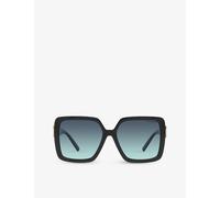 Tiffany Woman TF4206U 80019S Sunglasses Injected Black Blue Squared Normal Shaded