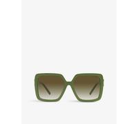 Tiffany & Co Womens Green Tf4206u Square-frame Branded Acetate Sunglasses 140mm