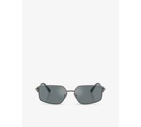 Tiffany & Co Womens Tiffany & Co Tf3111 Rectangle-Frame Metal Sunglasses Grey