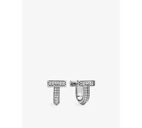 Tiffany & Co Womens Tiffany & Co Tiffany T T1 Huggie 18ct White-Gold and 0.28ct Brilliant-Cut Diamond Earrings White Gold 1 Size