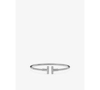 Tiffany & Co Womens Tiffany & Co Tiffany T Wire 18ct White-Gold and 0.48ct Brilliant-Cut Diamond Bracelet White Gold M