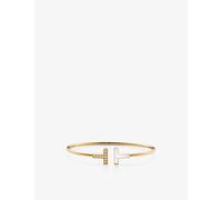 Tiffany & Co Womens Tiffany & Co Tiffany T Wire 18ct Yellow-Gold, Mother-Of-Pearl and 0.11ct Brilliant-Cut Diamond Bracelet Yellow Gold M
