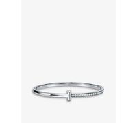 Tiffany & Co Womens White T1 Narrow 18ct White-gold and 0.92ct Diamond Small Bracelet S