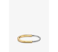 Tiffany & Co Womens Yellow Gold Lock 18ct and White-gold 1.08ct Diamond Bangle Bracelet M