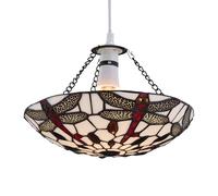 First Choice Lighting Basil - Tiffany Coloured Glass Uplight Easy Fit Pendant Shade First Choice Lighting Multicolor