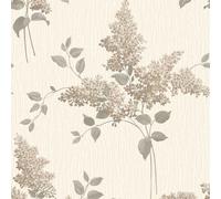 Tiffany Fiore Textured Heavyweight Vinyl Wallpaper Charcoal Belgravia 41341