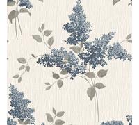 Tiffany Fiore Textured Heavyweight Vinyl Wallpaper Navy Belgravia 41339