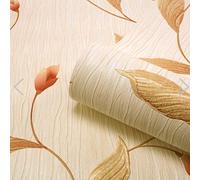 Tiffany Floral Trail Heavyweight Vinyl Wallpaper - Leaves - Pink/Bronze/Cream - Belgravia 160