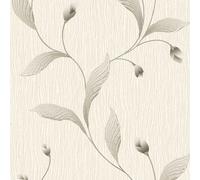 Tiffany Floral Trial Textured Wallpaper Belgravia Charcoal One Size