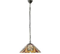 Loops Tiffany Glass Hanging Ceiling Pendant Light Bronze Chain Down Lamp Shade i00121 in Clear Loops Clear