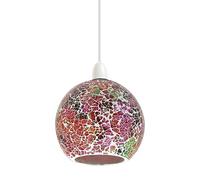 Tiffany Glass Shades,Stained Glass Lampshade, Pendant Lighting Easy Fit Shades, Elegant Ceiling Pendant Light Shade Mosaic Lamp Shade Multicolor Globe Pendant Light Shade (Style 3)