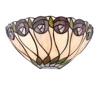 Tiffany Glass Wall Light Cream & Mackintosh Rose Shade Interior Sconce i00248