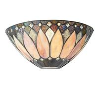 Tiffany Glass Wall Light Cream & Textured Deco Shade Interior Sconce i00241