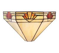 Tiffany Glass Wall Light Rich Cream & Gold Pendant Shade Interior Sconce i00256