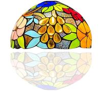 Tiffany Lamp Shade 10 inch Garden Floral - 3-in-1 Table, Ceiling or Pendant | Handcrafted stained glass shade only. Fits table lamp bases, ceiling and pendant fittings (sold separately).