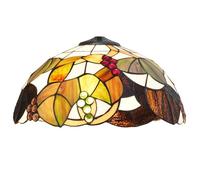 Tiffany Lamp Shade, 16 Inch Teal Grapes Large Ceiling Light Shade Replacement, Handmade Vintage Home Art Deco Stained Glass Lampshade for Table Lamp Pendant Light Floor Lamp