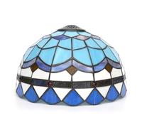 Tiffany Lamp Shade Replacement, 12 Inch Blue Feathers Stained Glass Ceiling Light Shade Vintage Style Art Deco for Table Lamps Floor Pendant Light