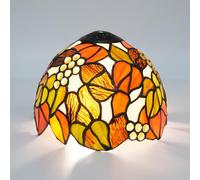 Tiffany Lamp Shade Replacement, 8 Inch Small Stained Glass Ceiling Light Shade Maple Leaf Grapes Vintage Style Art Deco for Table Lamps Pendant Light