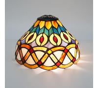 Tiffany Lamp Shade Replacement, 8 Inch Small Stained Glass Ceiling Light Shade Only Yellow Peacock Vintage Style Art Deco for Table Lamps Pendant Light