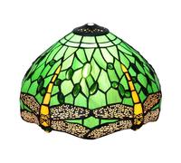Tiffany Lamp Shade Replacement Only, 12 Inch Green Dragonfly Stained Glass Ceiling Light Shade Vintage Style Art Deco for Table Lamps Floor Pendant Light
