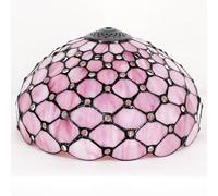 Tiffany Lamp Shade Replacement Only 12X6 Inch Stained Glass Style Lampshade with Cap fit for Table lamp Pendant Light Ceiling Fixture (Pink)