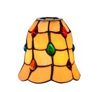 Tiffany Lamp Shade Replacement Only 6 Inch Small Stained Glass Lampshade Vintage Style Home Decor Lamp Cover Fit for Fan Light Pendant Lights Wall Lamps Chandeliers Ceiling Light(Colourful Beads)