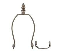 Tiffany Lampshade Holder Support with Finial Cap, 6 Inch Harp Bracket for Stained Glass Lamp Shade Finished Antique