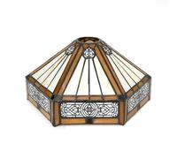 Tiffany Shade Replacement 10" Vintage Hexagonal Stained Glass Lamp Shade Art Decor Large Opening Replacement Lampshades for Table Lamp Chandelier Light Wall lamp Floor Lamps