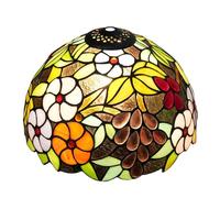 Tiffany Shade Replacement 12" Flower Stained Glass Lamp Shade Replacement Vintage Lamp Cover Accessories Fit for Table Lamp Pendant Light Floor Lamps