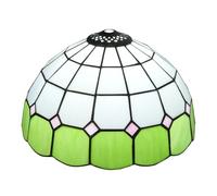 Tiffany Shade Replacement 12" Mediterranean Simple Plaid Stained Glass Lamp Shade Replacement Lamp Cover Accessories Fit for Table Lamp Pendant Light Floor Lamps(Grey)