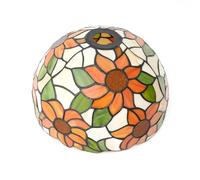 Tiffany Shade Replacement 12" Pastoral Sunflower Stained Glass Lamp Shade Thanksgiving Decor Large Opening Replacement Lampshades for Table Lamp Chandelier Light Wall lamp Floor Lamps