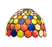 Tiffany Shade Replacement 8" Colorful Discs Stained Glass Lamp Shade Handmade Thanksgiving Decor Lampshades Accessories Fit for Table Lamp Pendant Light Floor Lamps