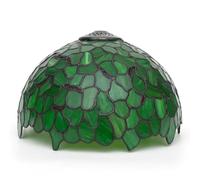 Tiffany Style 12-Inch Stained Glass Lampshade Replacement - Green Leaves Design for Table Pendant and Floor Lamps - Perfect Ceiling Light Accessory