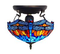 Tiffany Style Ceiling Lamp, 40.6 cm, Glass Shade (TF(C)-1602)