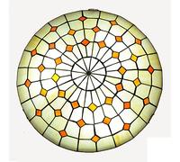 Tiffany-style Ceiling Light 12/16/20 Inch Stained Glass Round Flush Mount Lamps Vintage E27 Decor Chandeliers For Living Room Bedroom Dining Hallway Kitchen Dx29 40cm (dx22 50cm)