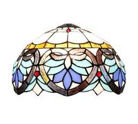 Tiffany Style Ceiling Light Shade, 12 Inch Blue Heart Stained Glass Lamp Shade Replacement Handmade Vintage Lampshade for Table Lamp Pendant Light Floor lamp