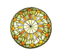 Tiffany Style Ceiling Lighting Fixtures,Stained Glass Ceiling Lamp with Round Shade, Retro Pastoral Decoration Flush Mount Ceiling Lights for Bedroom Living Room Hallway,E27,30cm